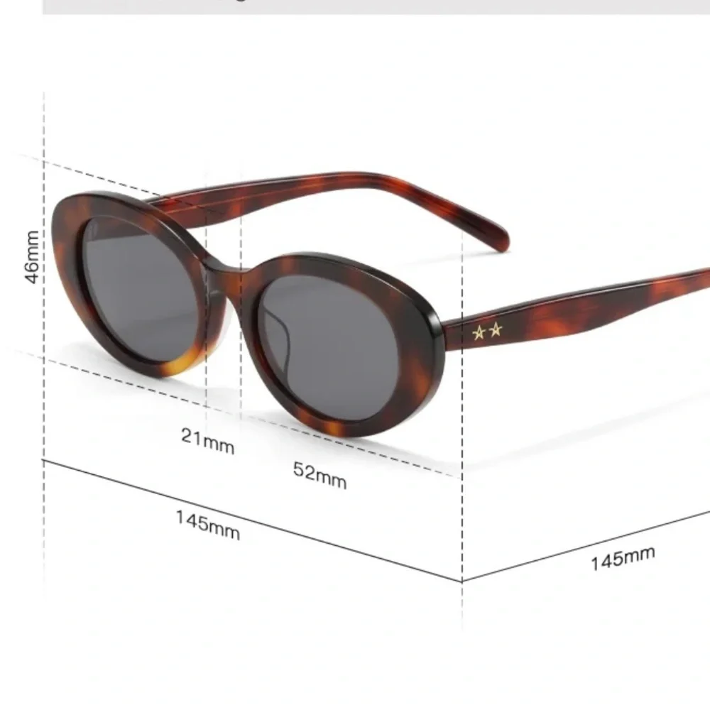 Shawn Lee Designer Cream White Oval Frame Sunglasses Y2K Retro Fashion Shades